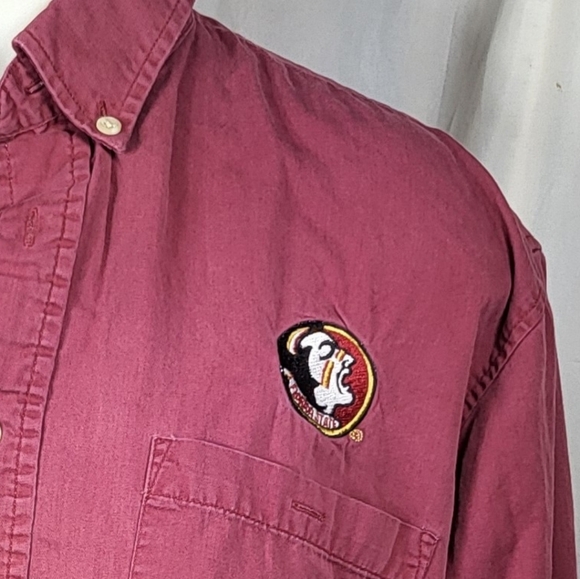 Jonathan Corey Florida Seminoles Burgundy Luxury Twill Button-Down Shirt Sz Lg - Picture 9 of 9